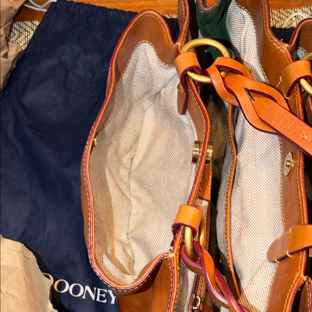 Dooney & Bourke Tan Leather Shoulder Bag - Picture 11 of 16